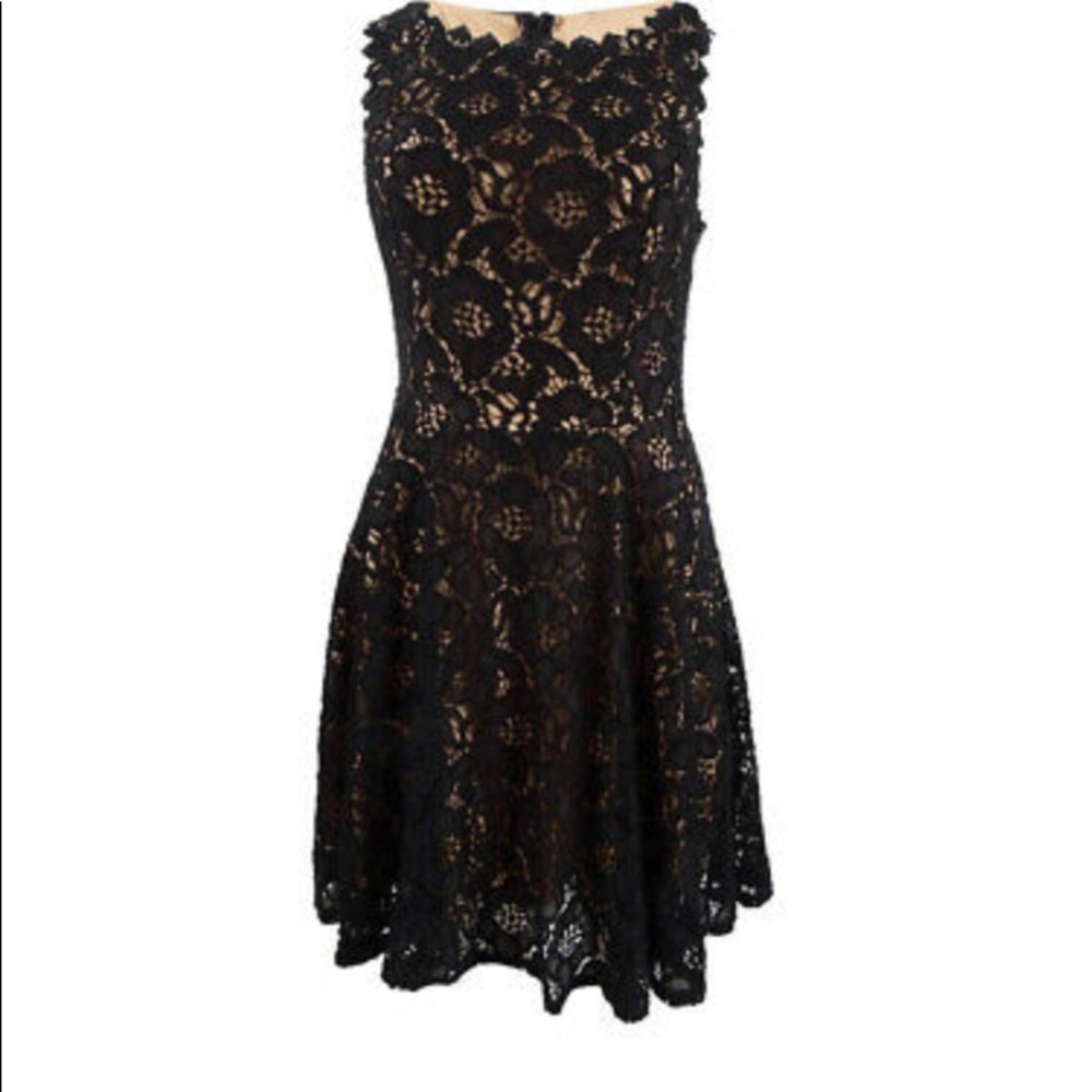 City Studio Junior’s Lace Fit & Flare Dress.